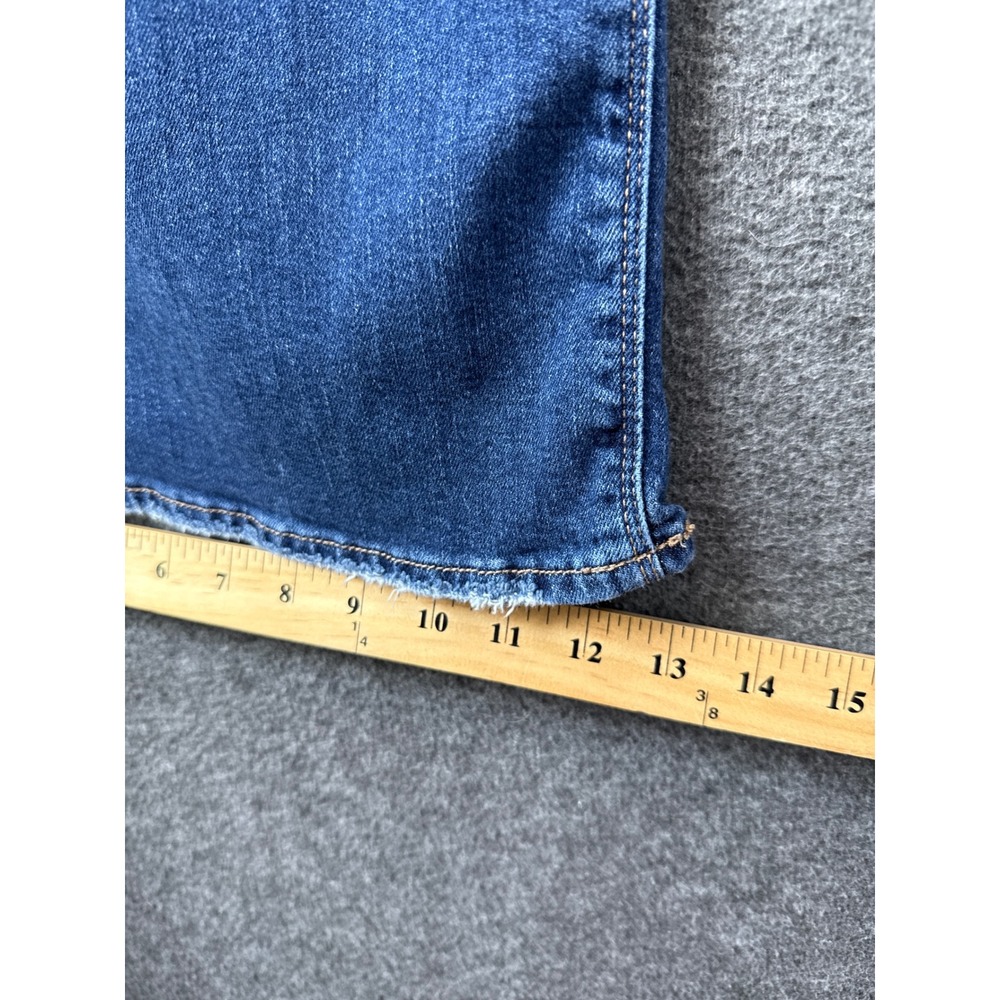 American Eagle Baggy Wide Leg Jeans Women 16 Study Academia Low Rise Raw Hem Blu - Picture 9 of 15